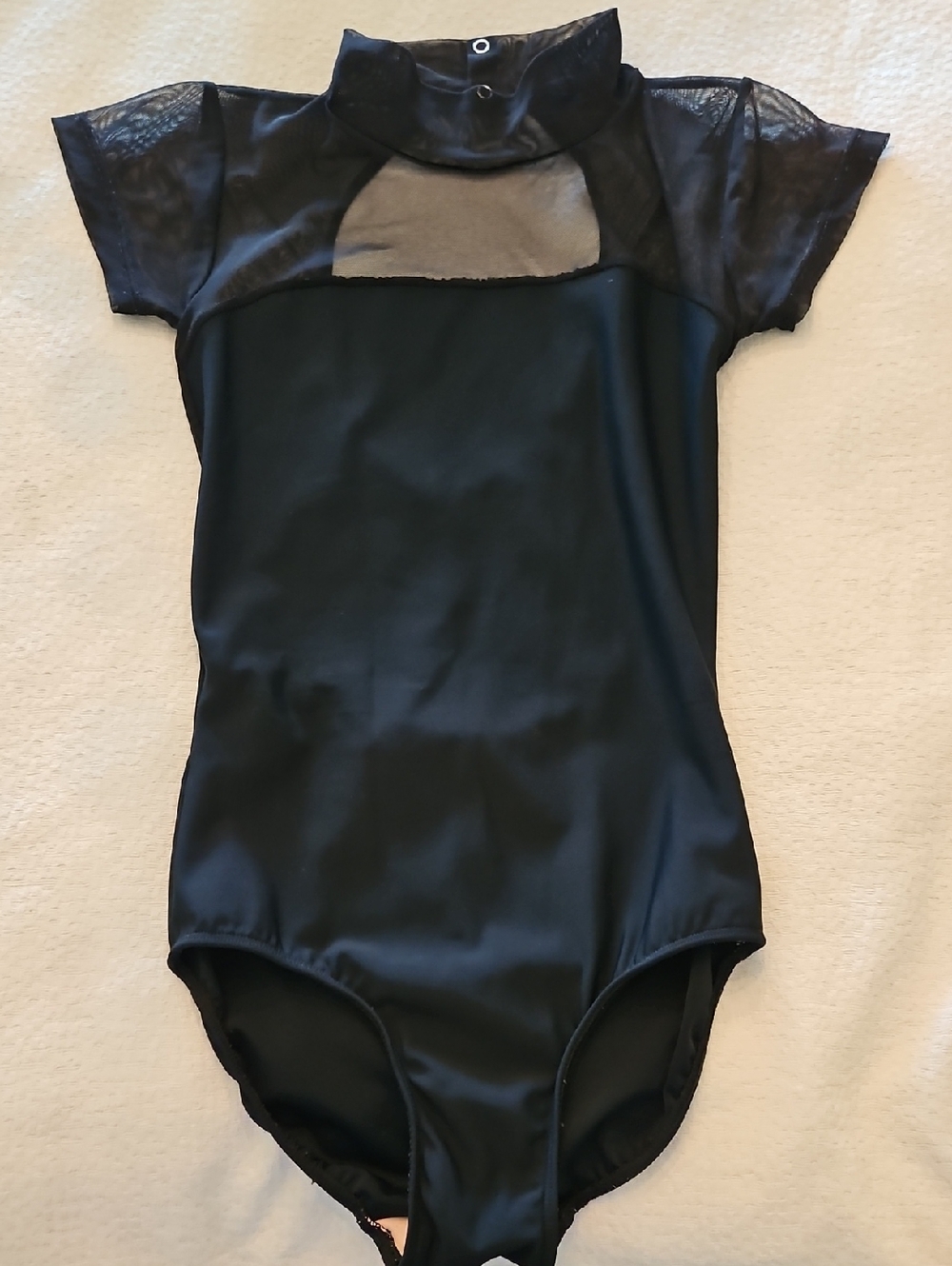 Eleve Leotard Large Black Elizabeth with Cap Sleeve